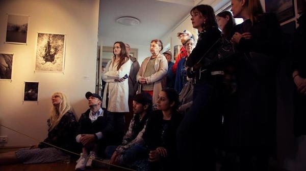 Performing during Common Ground exhibition opening